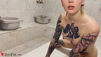 Tattoed Babe Blowjob Pussy Licking And Hard Pussy Fuck In The Hammam