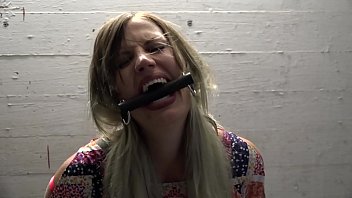 Blonde Haired Teen Grabbed On Her Way To A Costume Party And Bound Gagged