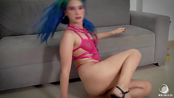 Hot Blue Hair And Brunette Lesbian Kiss Lick And Fuck Themselves With A Dildo Follow Them On Instagram Vegasofcrowleyofficial And Mingalilea