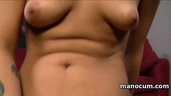 Sensual Mulatta Rubbing Horny Shaft Against Her Soft Pussy
