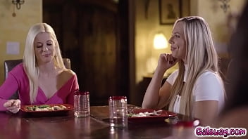 Charlotte Stokely And Aidra Fox Took Turns Eating Elena Koshka S Pussy Under The Table